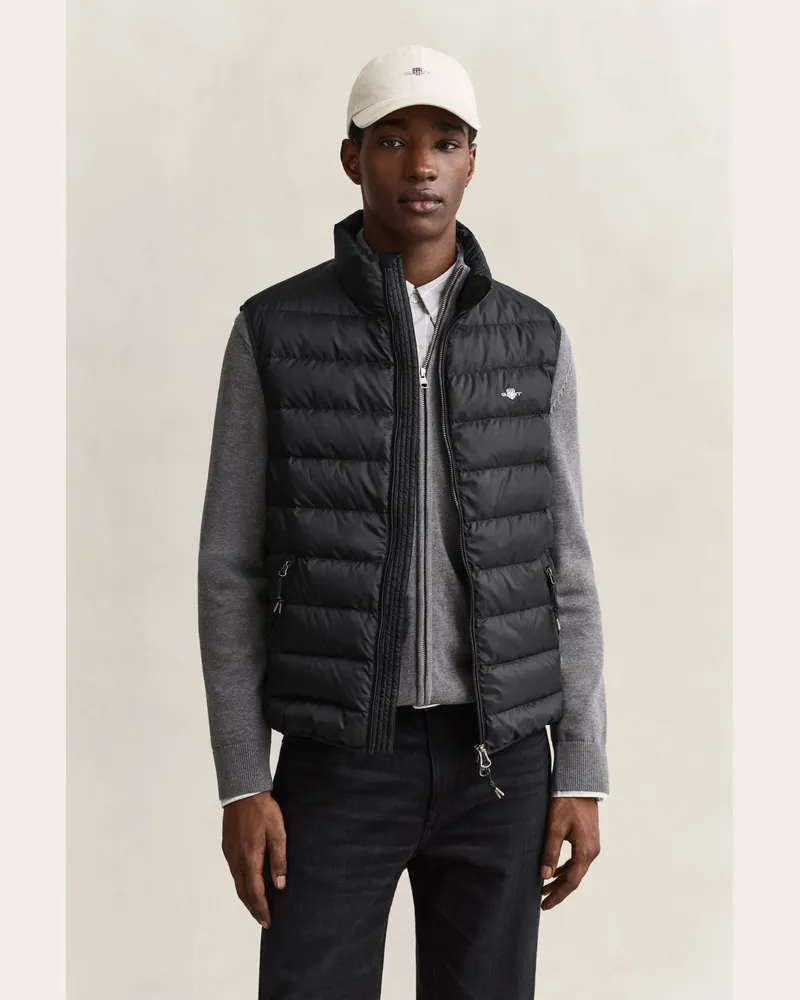 Gant Herren Leichte Daunenweste Schwarz Schwarz