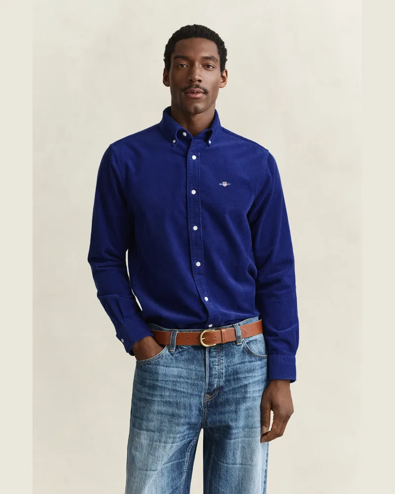 Gant Herren Cordhemd CRISP Blau Crisp