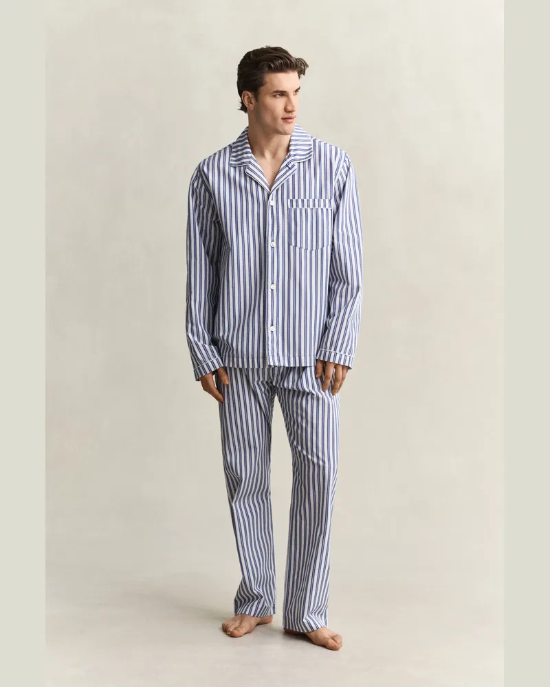 Gant Herren Pyjama aus Popeline COLLEGE Blau College