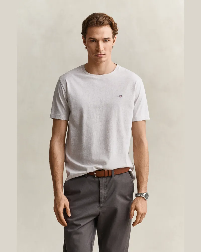 Gant Herren Regular Fit Shield T-Shirt GLACIER MELANGE Glacier