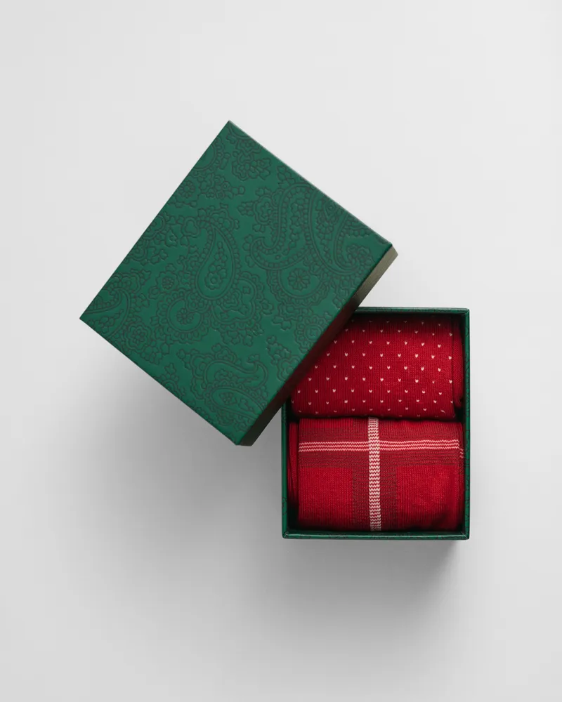 Gant Damen 2er-Pack Socken in Geschenkbox Karo & Punkte 