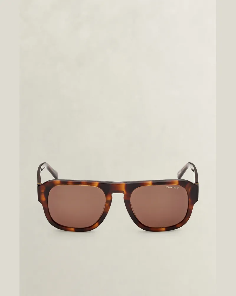 Gant Herren Rechteckige Sonnenbrille DARK Braun Dark