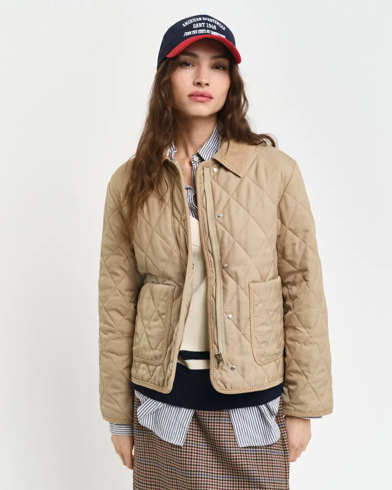 Gant Damen Steppjacke mit Corddetails 