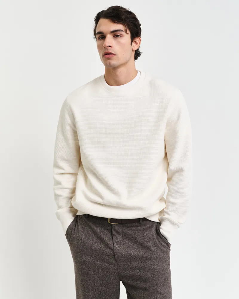 Gant Herren Waffle Textured Rundhals-Sweatshirt 