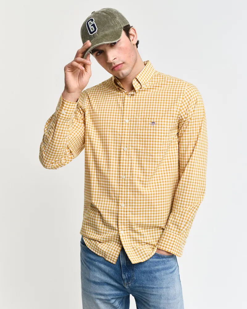 Gant Herren Regular Fit Classic Popeline Hemd mit Vichy-Karo 