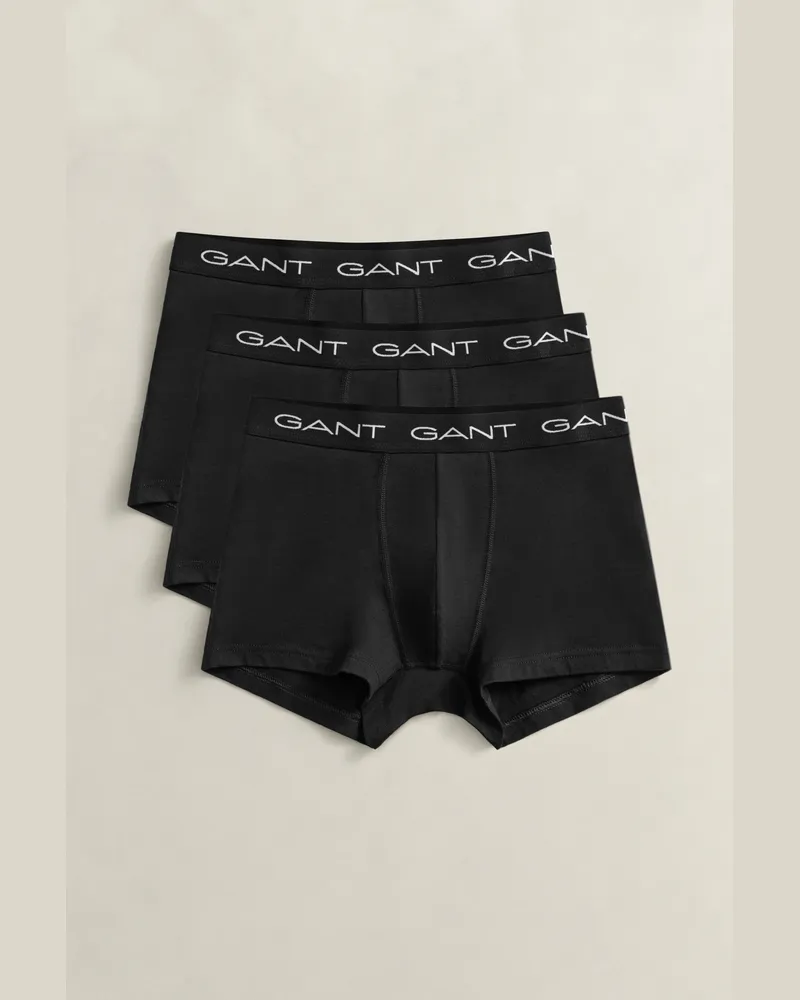 Gant Herren 3er-Pack Boxershorts Schwarz Schwarz
