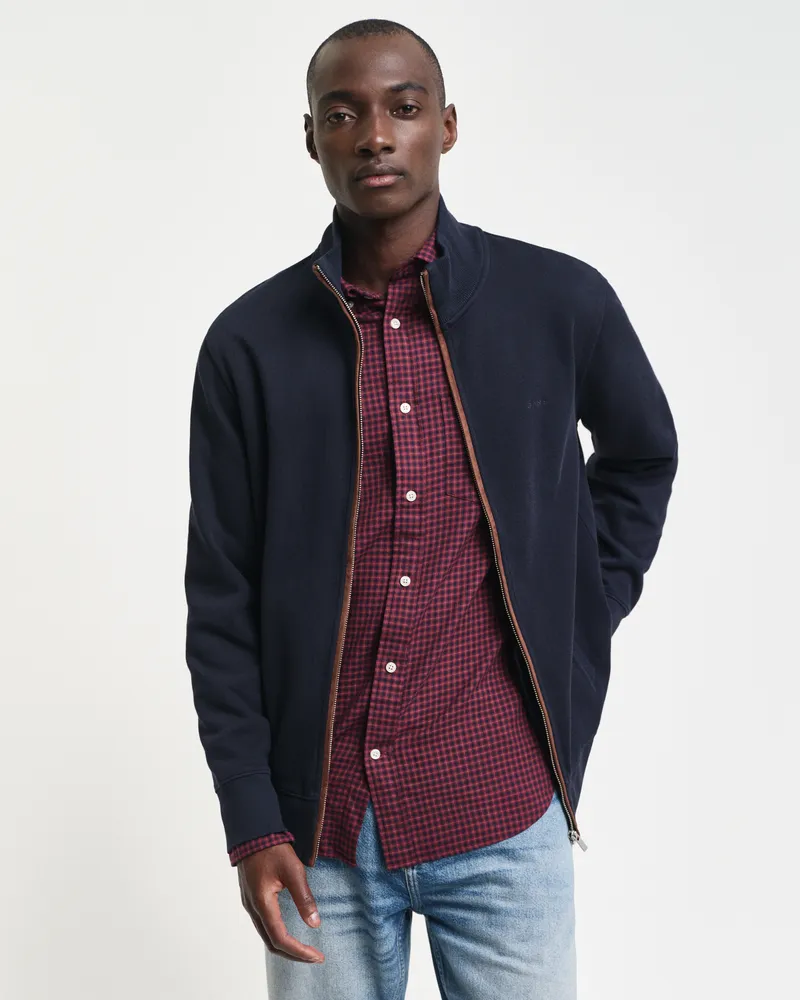 Gant Herren Sacker Rib Strickjacke mit Reißverschluss 