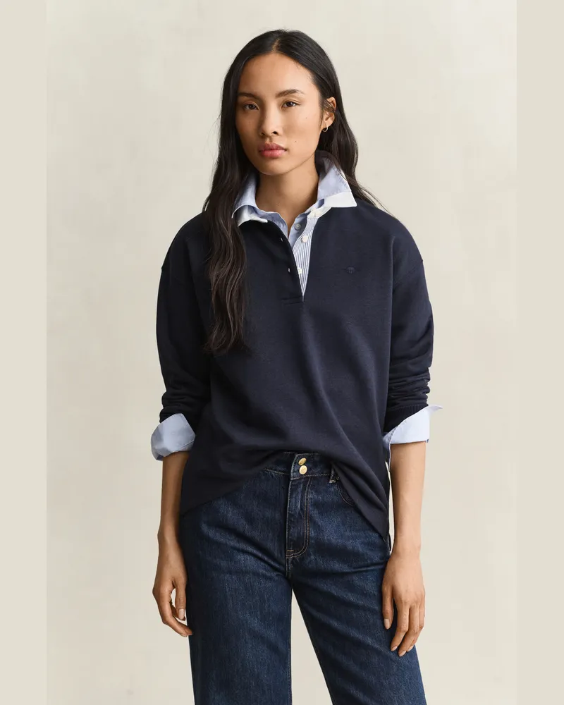 Gant Damen Rugger Sweatshirt EVENING Blau Evening
