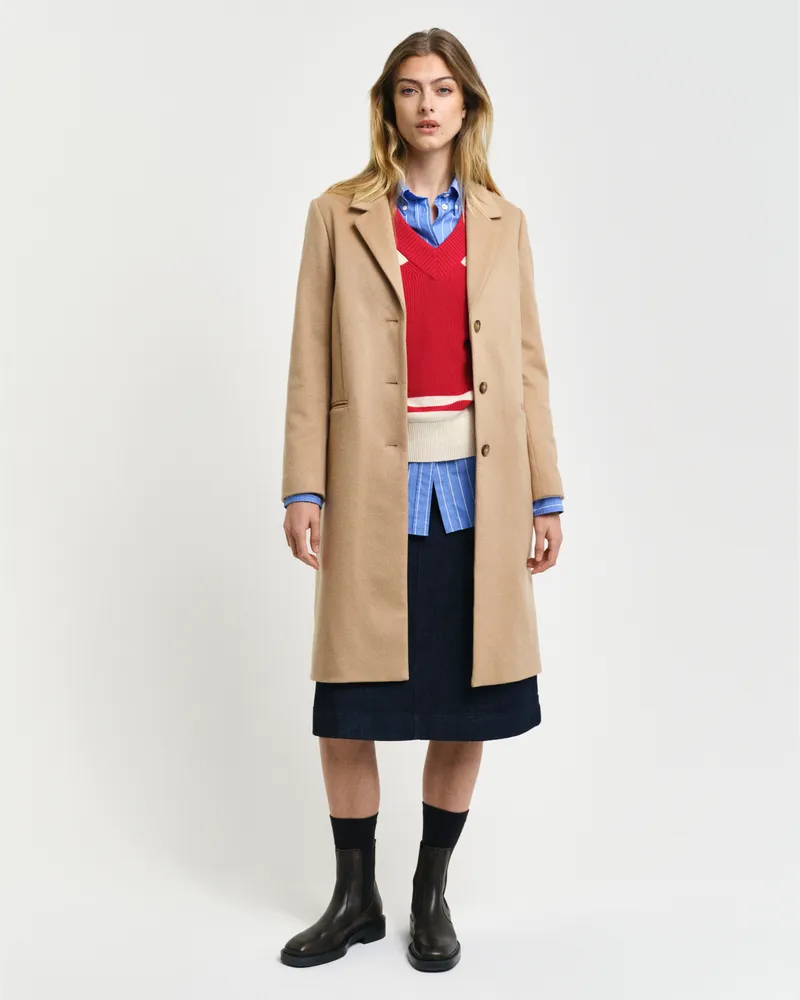 Gant Damen Classic Tailored Fit Wollmantel 