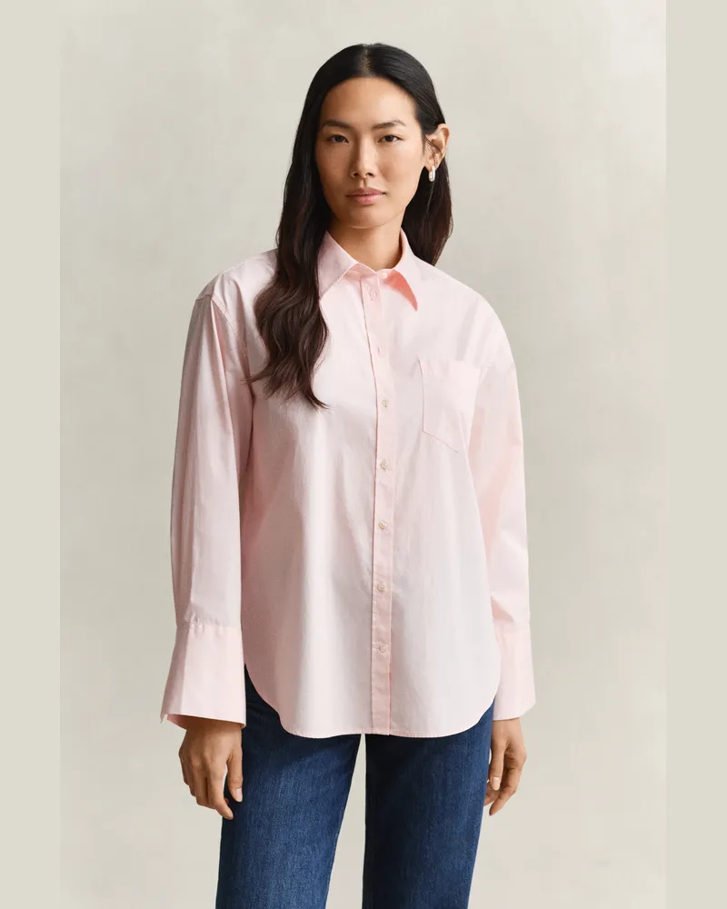Gant Damen Classic Popeline-Bluse mit weiten Ärmeln REFINED Rosa Refined