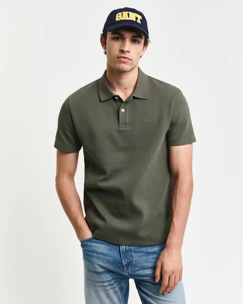 Gant Herren Waffle Textured Poloshirt 