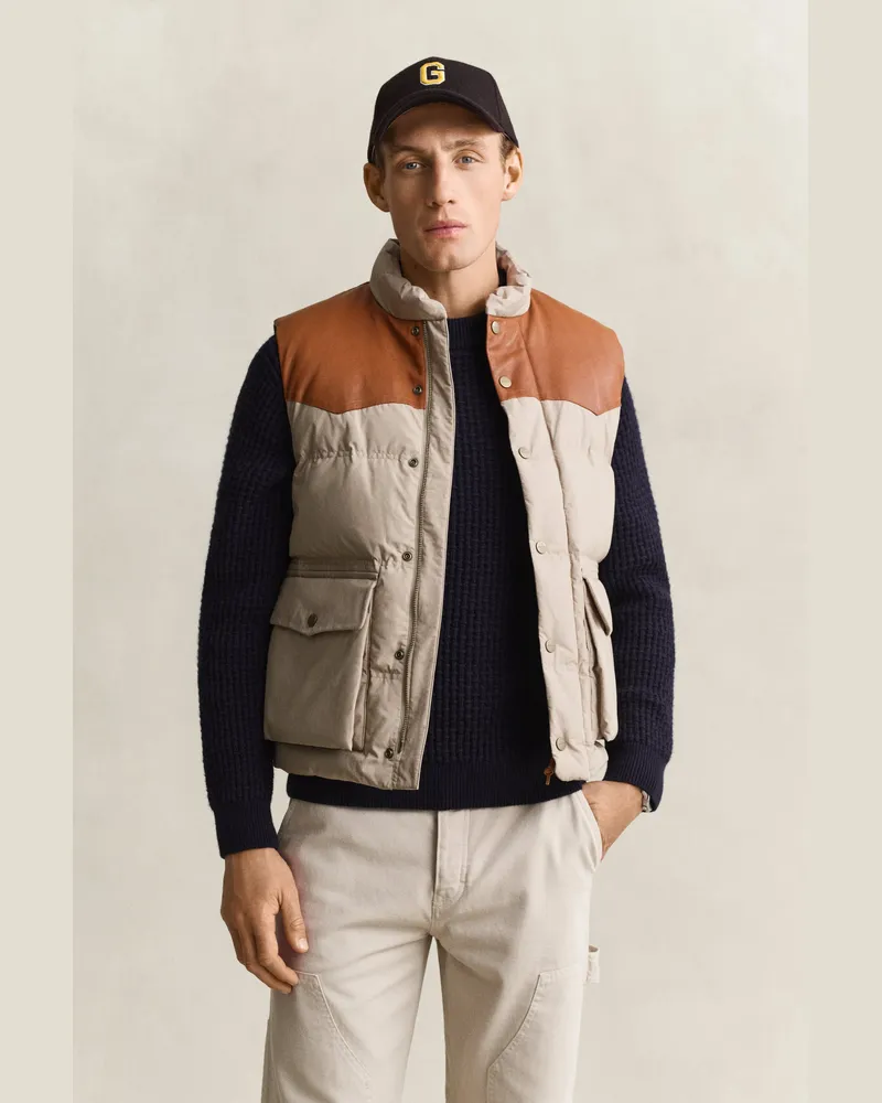 Gant Herren Wanderweste MIST TAUPE Mist