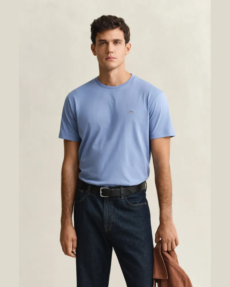 Gant Herren Regular Fit Shield T-Shirt FADED DENIM Faded