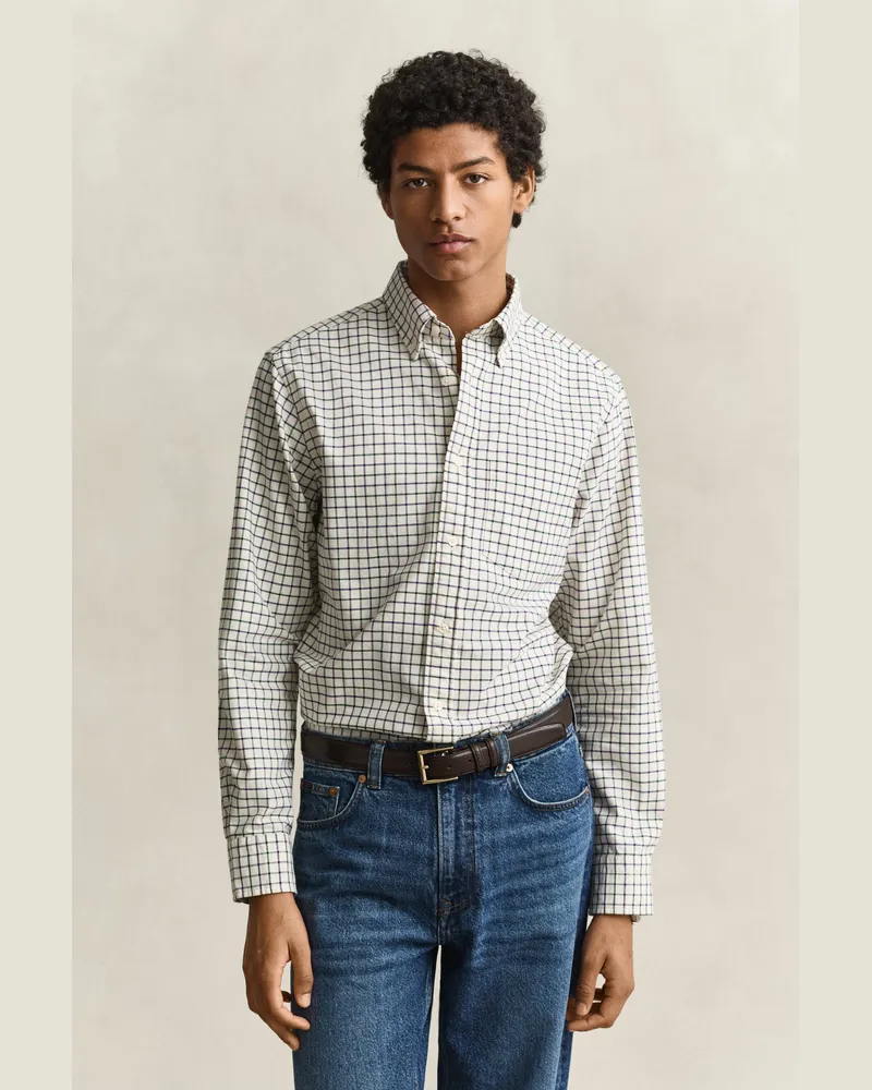 Gant Herren Archive Oxford-Hemd mit Karomuster CREAM Cream