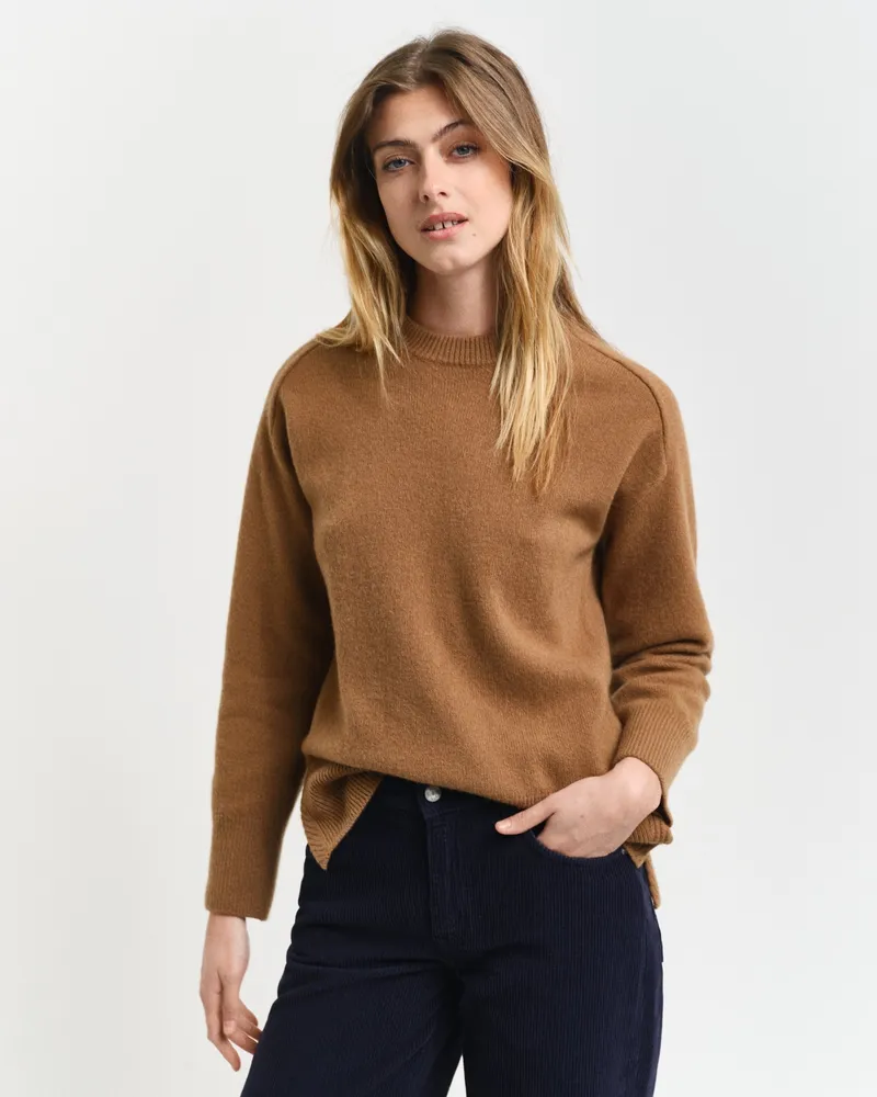 Gant Damen Herringbone Rundhalspullover mit Detail 