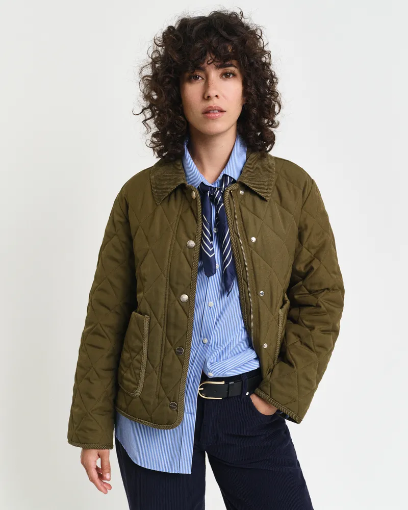 Gant Damen Steppjacke mit Corddetails 