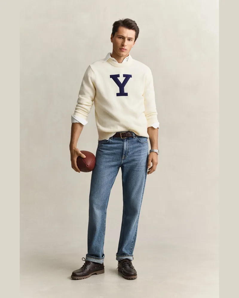 Gant Herren Gant x Yale Pullover aus Merinowolle CREAM Cream