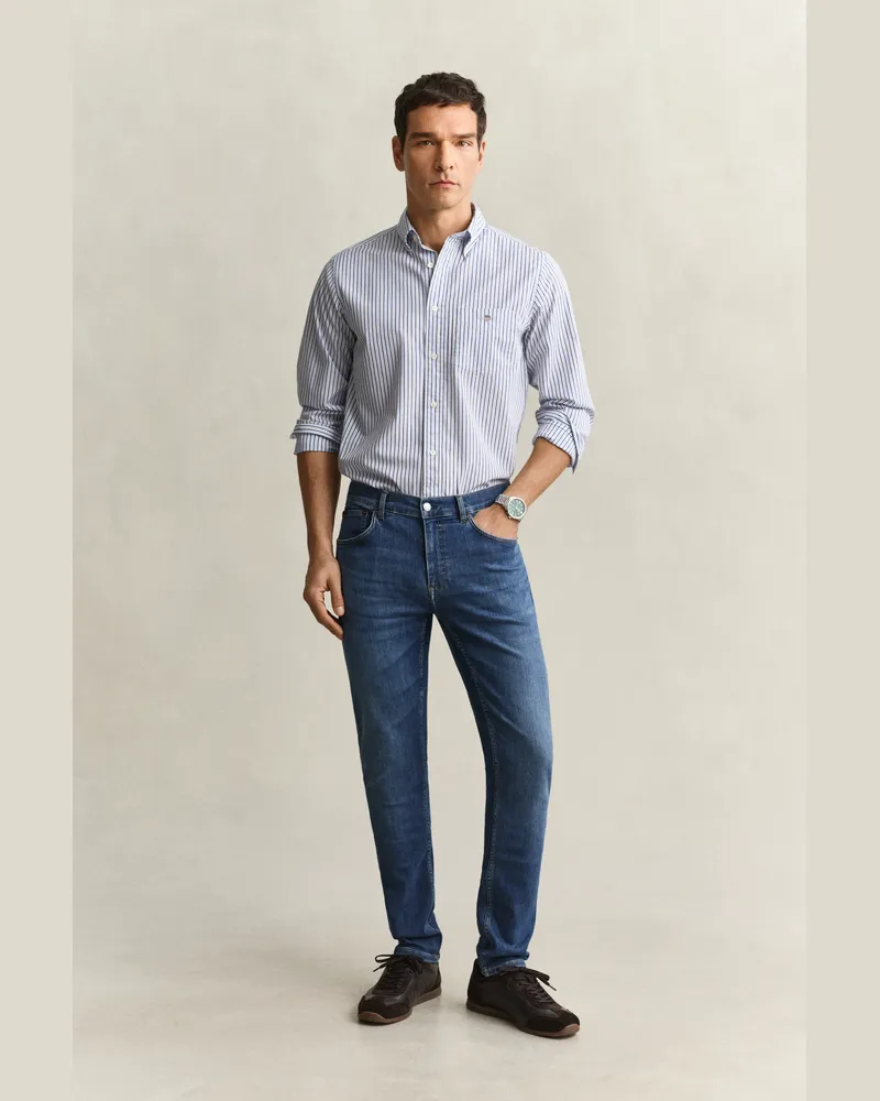 Gant Herren Extra Slim Active Recover Jeans MID Blau BROKEN IN Mid