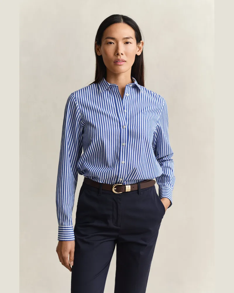 Gant Damen Popeline-Bluse im Regular Fit mit Streifen ROYAL Blau Royal