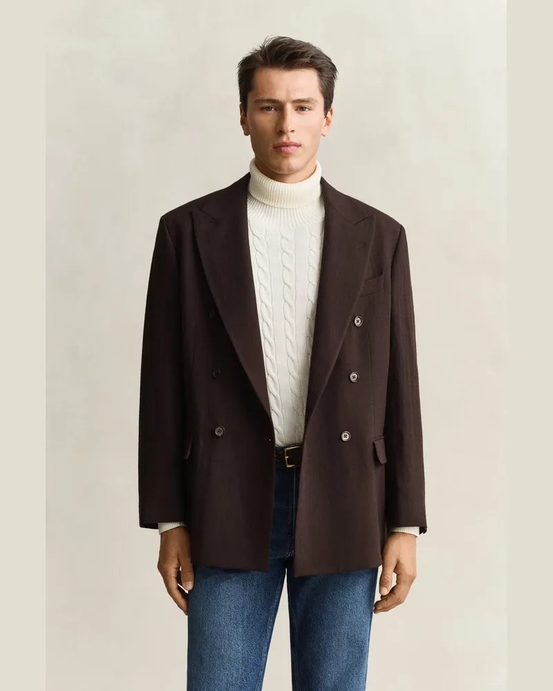 Gant Herren Anzugjackett aus Wolle SHADOW Braun Shadow