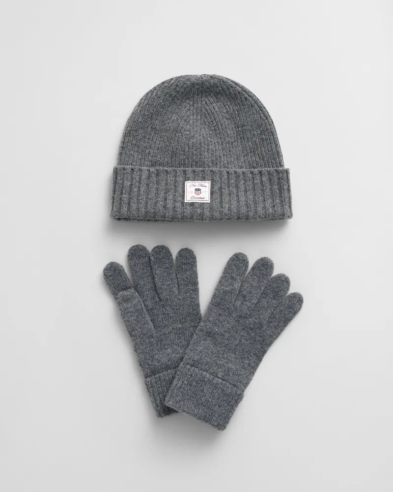 Gant Herren G Beanie und Handschuhe im Geschenkset 