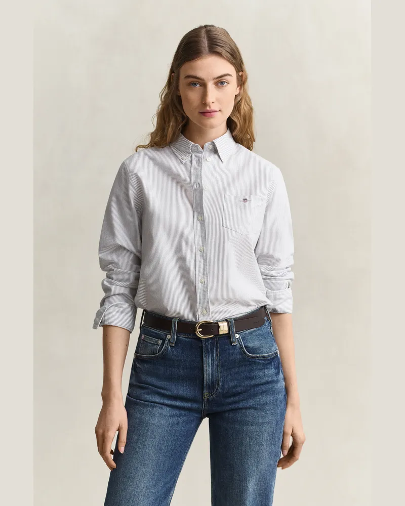 Gant Damen Classic Oxford-Bluse mit Streifen CLASSIC Blau Classic