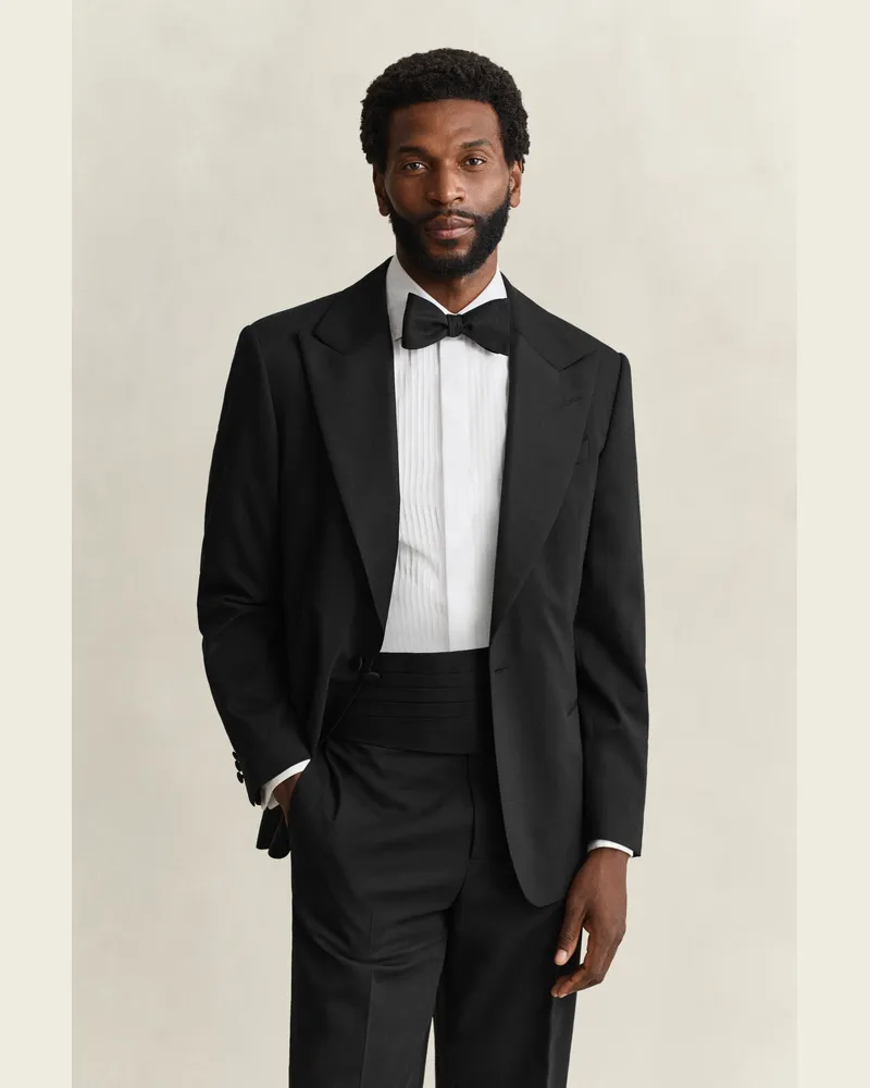 Gant Herren Smokingjackett Schwarz Schwarz