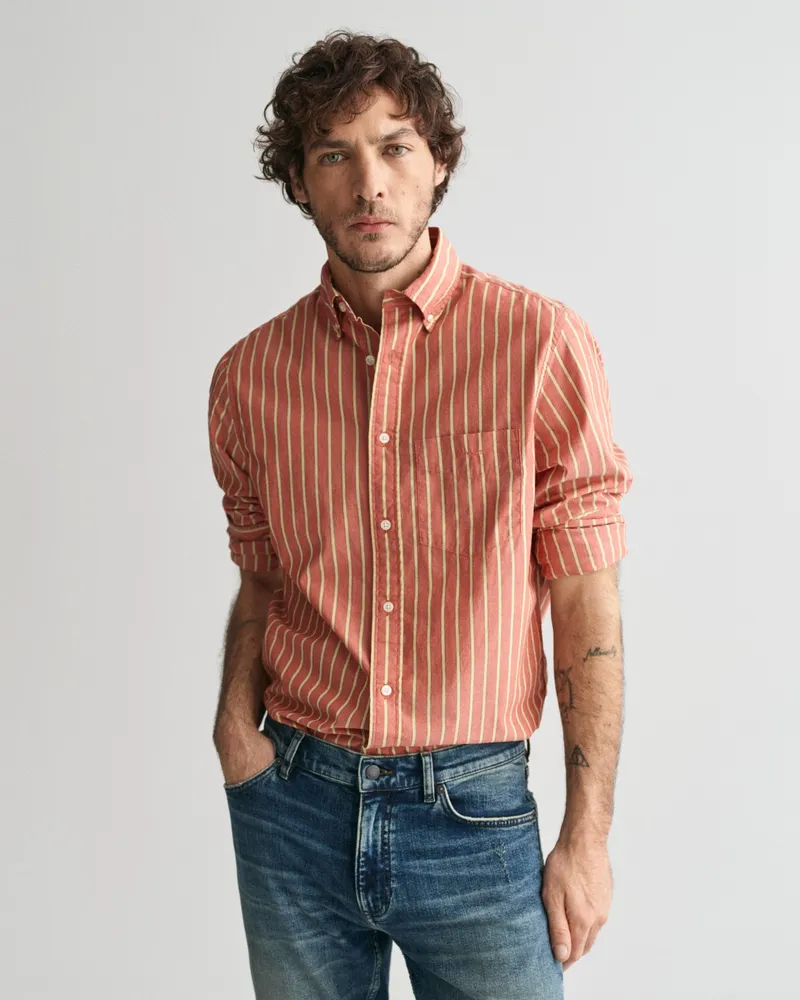 Gant Herren Regular Fit Archive Popeline Hemd mit Streifen 