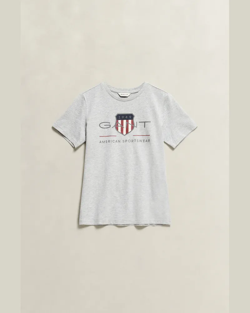 Gant Teenager Archive Shield T-Shirt Grau MELANGE Grau