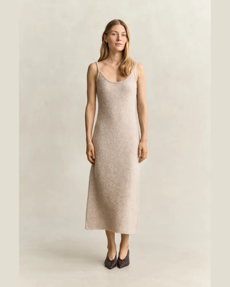 Gant Damen Strickträgerkleid aus Alpakawollgemisch LIGHT BEIGE MELANGE Light