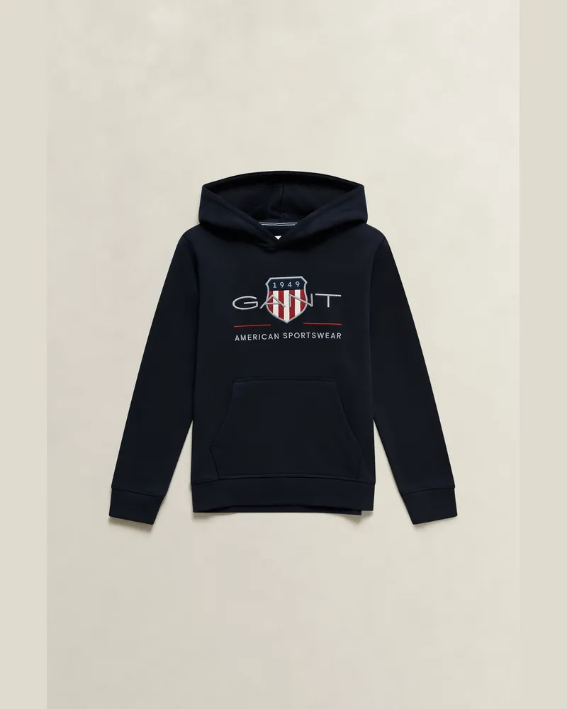 Gant Teenager Archive Shield Hoodie EVENING Blau Evening