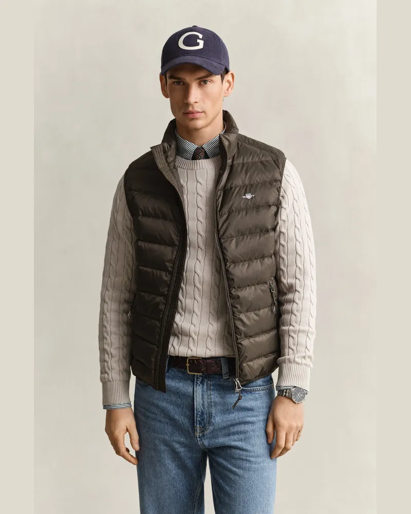 Gant Herren Leichte Daunenweste SHADOW Braun Shadow