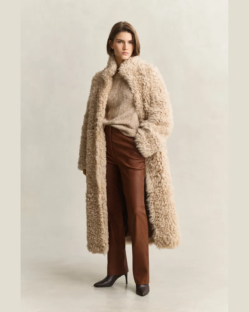 Gant Damen Shearling-Mantel CARAMEL Braun Caramel