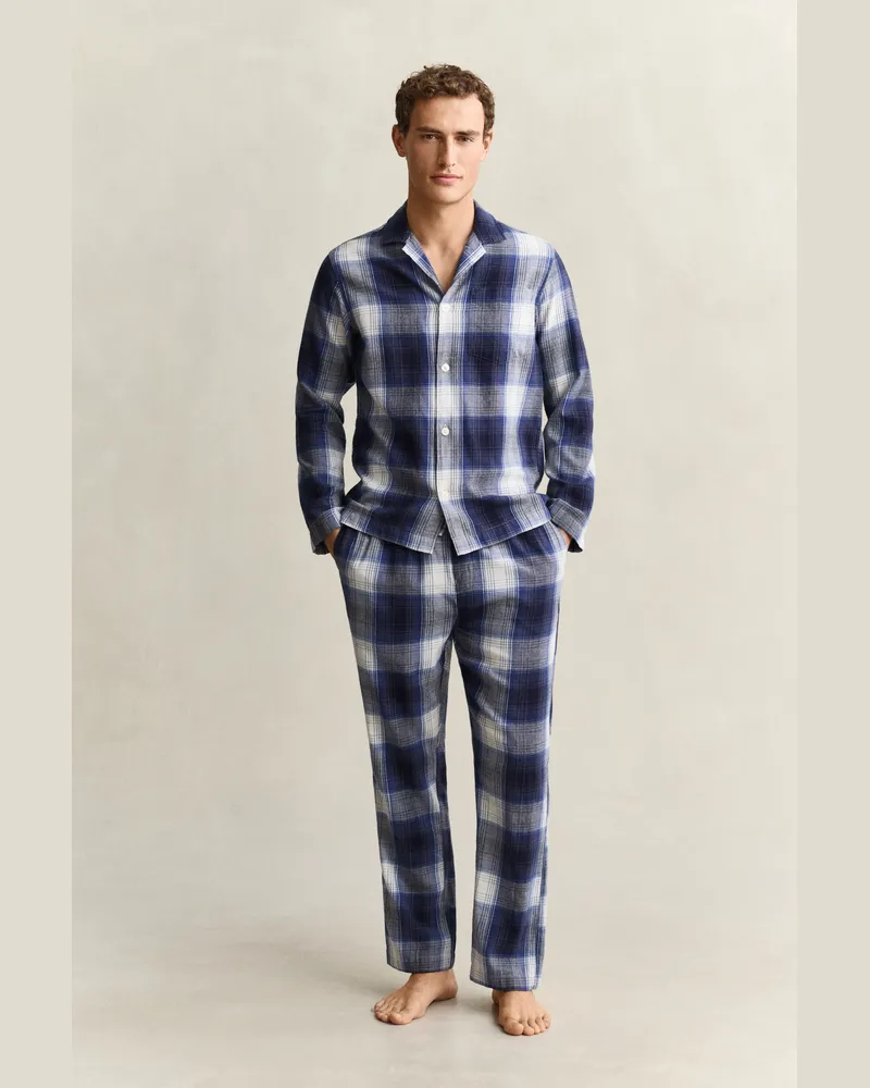 Gant Herren Karierter Flanellpyjama in Geschenkbox MARINE Marine