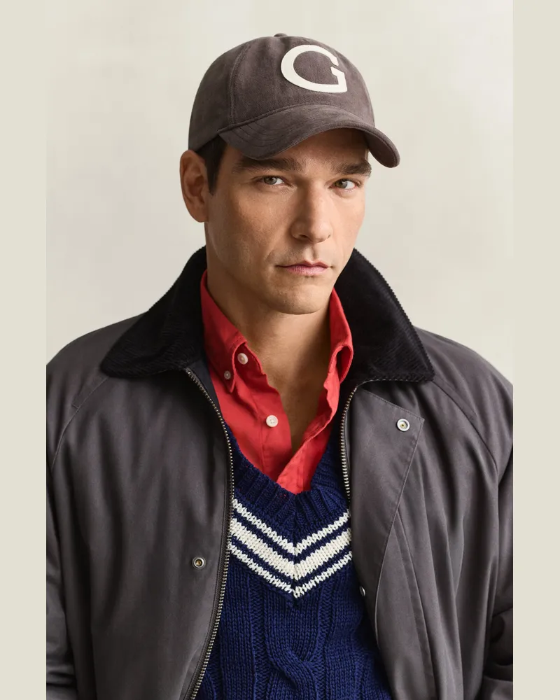 Gant Herren Moleskin Cap mit G-Badge DUSKY ANTHRACITE Dusky
