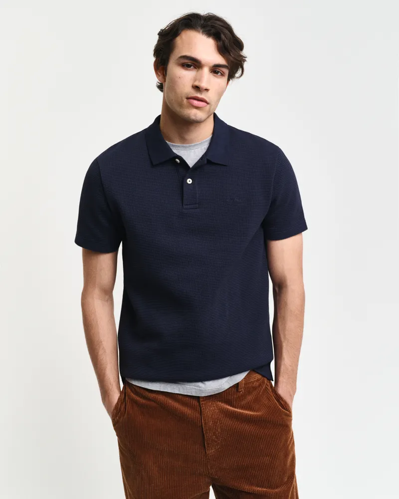 Gant Herren Waffle Textured Poloshirt 