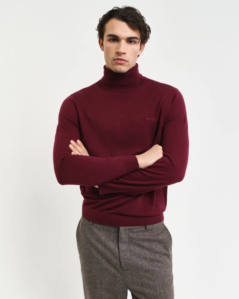 Gant Herren Rollkragenpullover aus extrafeiner Merinowolle 