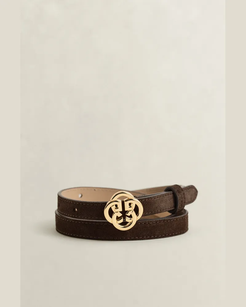 Gant Damen Monogram Gürtel aus Veloursleder DEEP Braun Deep