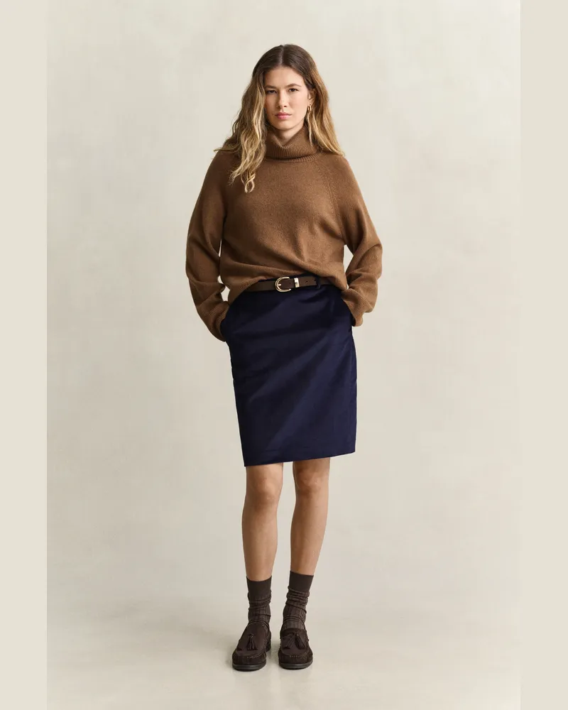 Gant Damen Bleistiftrock aus Cord EVENING Blau Evening