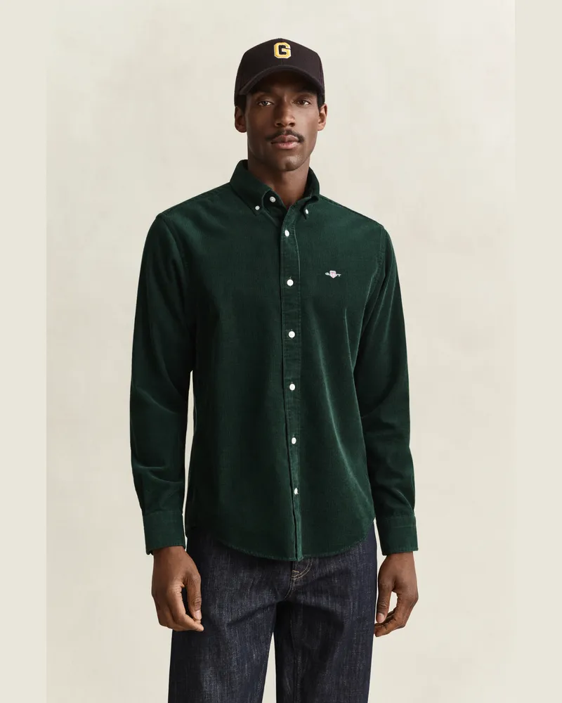 Gant Herren Cordhemd TARTAN Grün Tartan