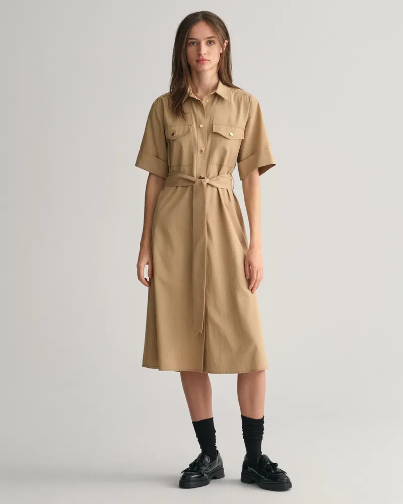 Gant Damen Utility Kurzarm-Hemdblusenkleid 
