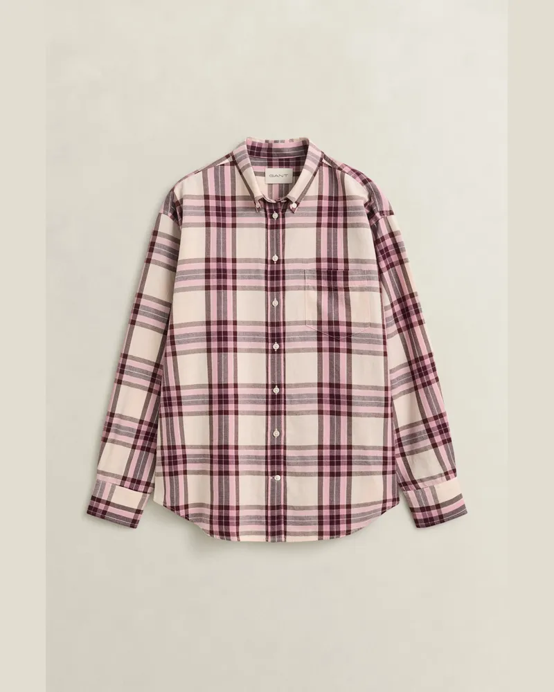 Gant Damen Relaxed Fit Flanellhemd REFINED Rosa Refined