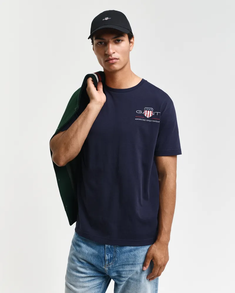 Gant Herren Archive Shield T-Shirt mit Stickerei 