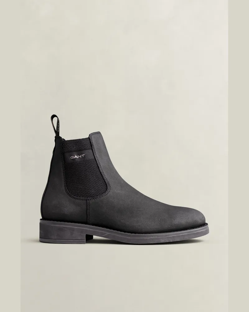Gant Herren Prepdale Chelsea Boot aus Leder Schwarz Schwarz