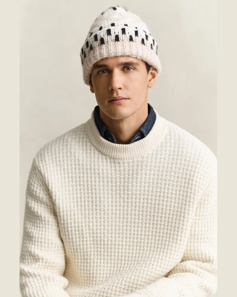 Gant Herren Jacquard-Beanie LIGHT BEIGE MELANGE Light