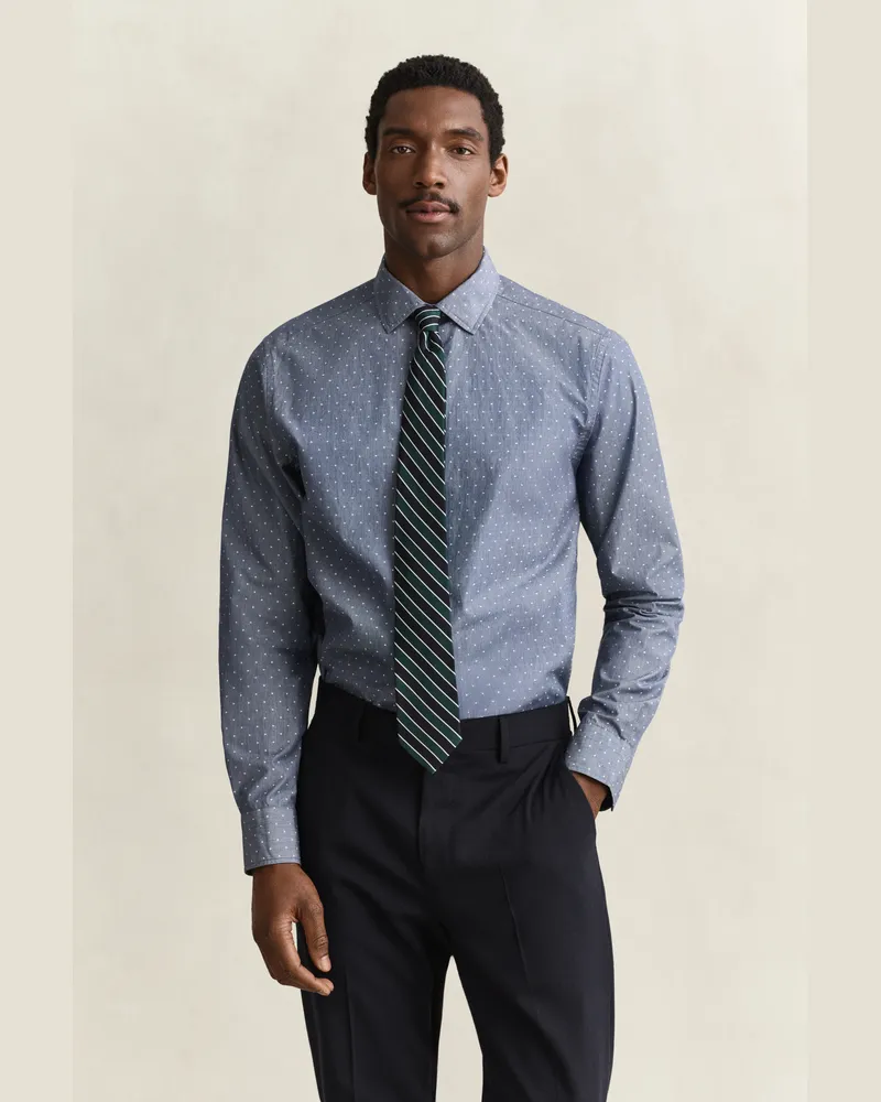 Gant Herren Fil-Coupé-Hemd PERSIAN Blau Persian