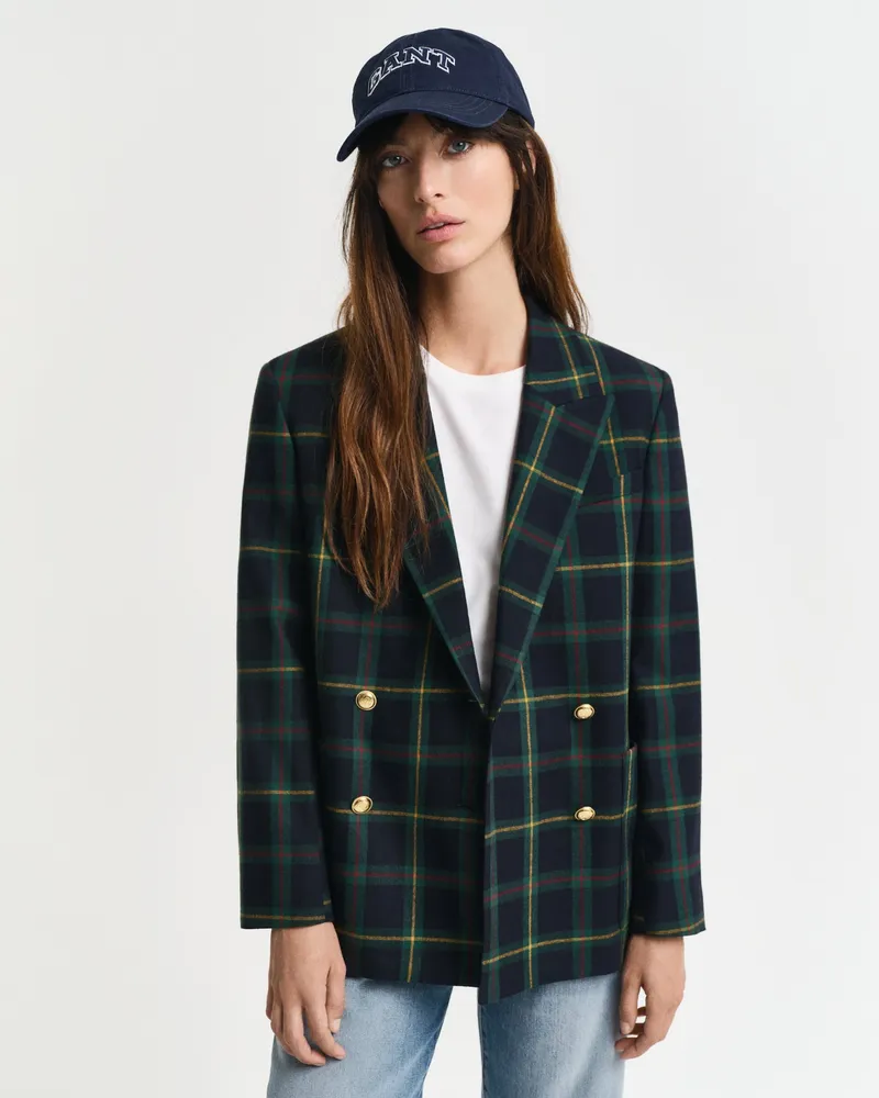 Gant Damen Regular Fit Anzugblazer mit Karomuster 