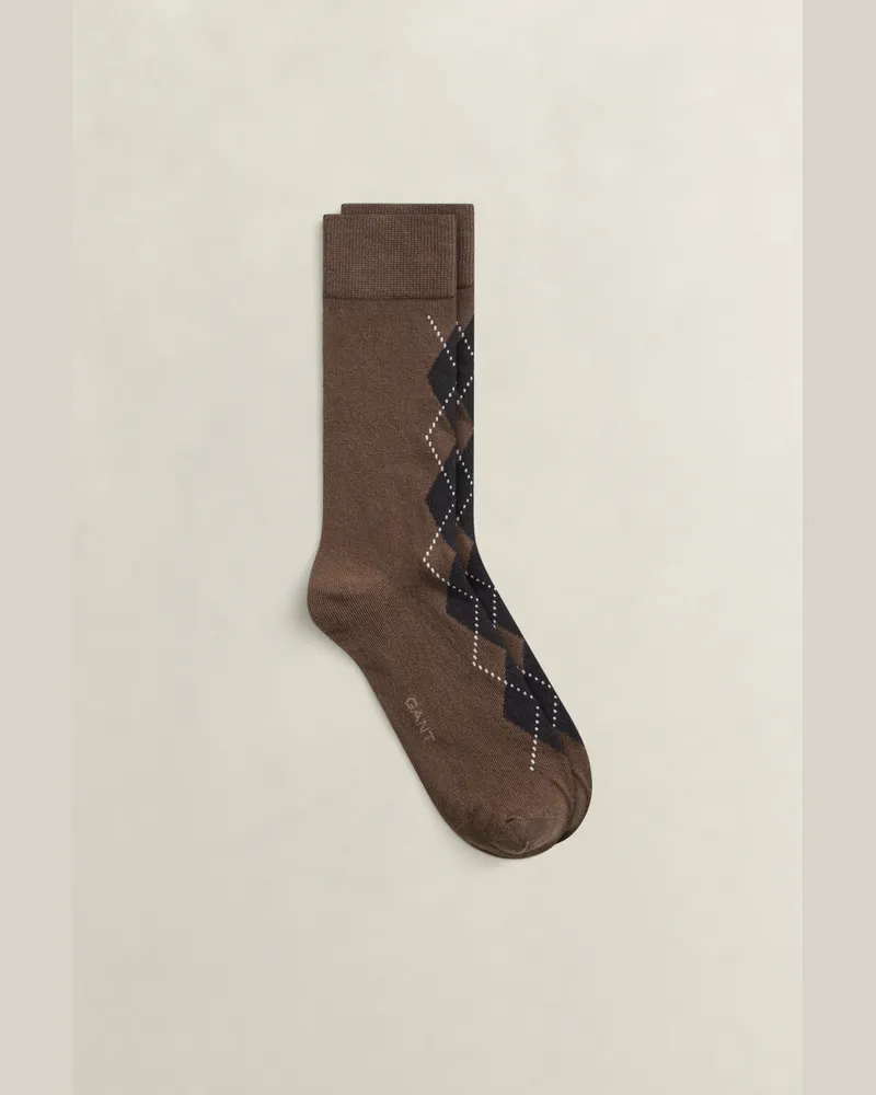 Gant Herren Argyle Socken SHADOW Braun Shadow