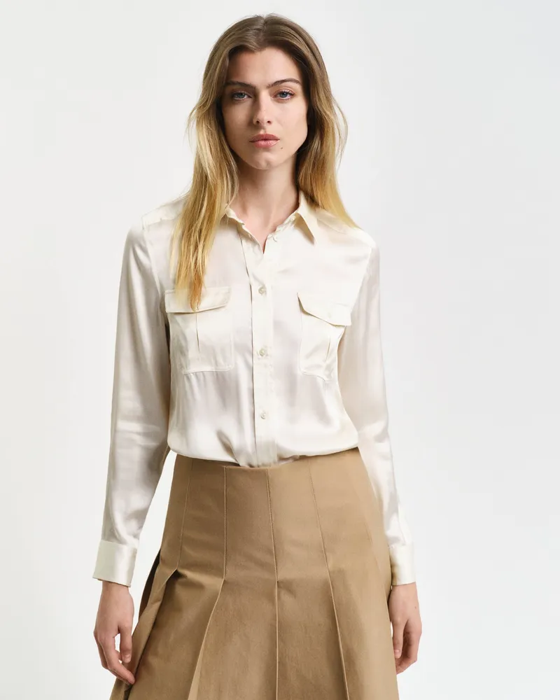 Gant Damen Regular Fit Bluse mit Tasche 