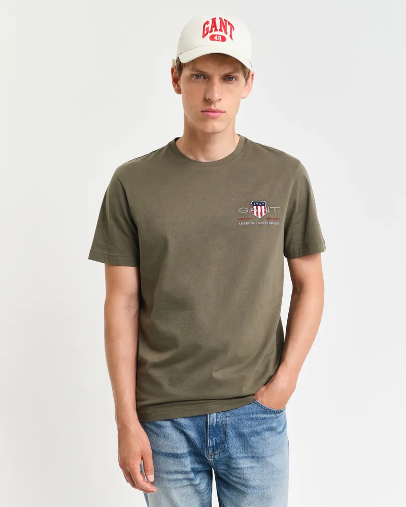 Gant Herren Archive Shield T-Shirt mit Stickerei 
